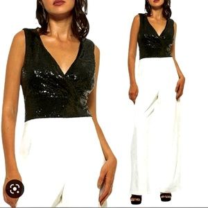 Alexia Admor Molly Sequin Jumpsuit Size 8 NWT